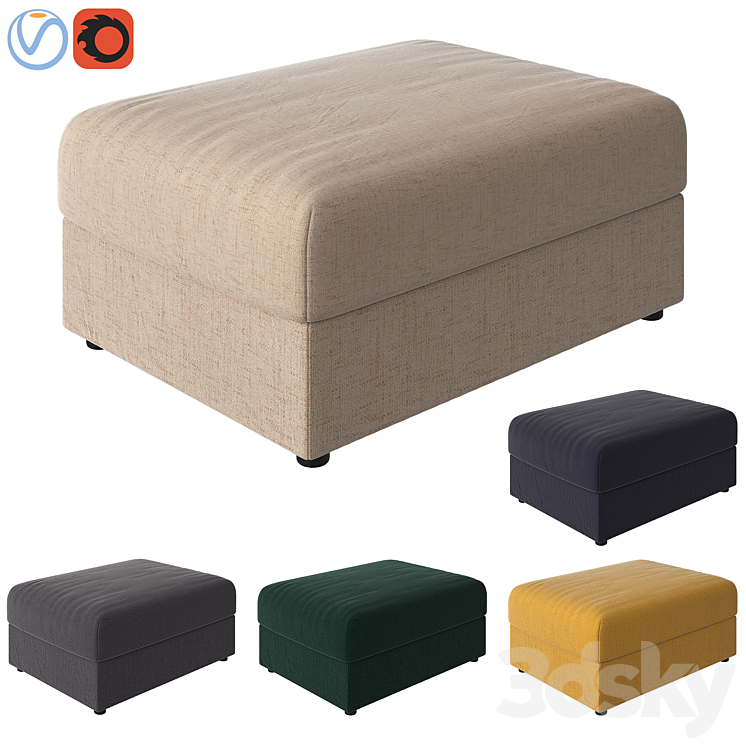 Ikea vimle pouf 3DS Max - thumbnail 1