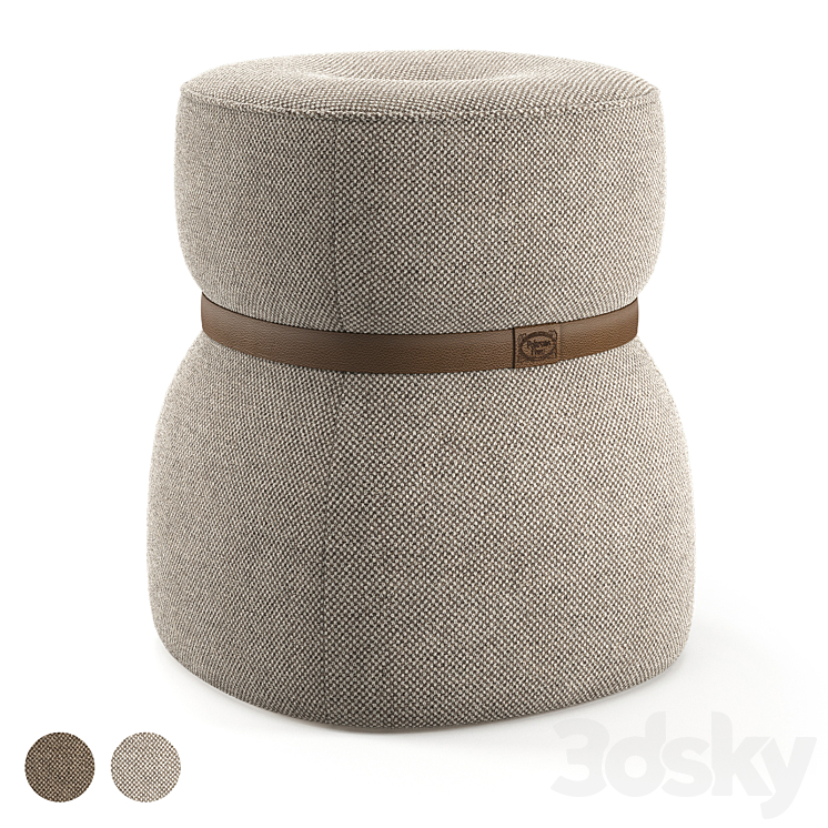 Italian pouf Leple Outdoor by Poltrona Frau 3DS Max Model - thumbnail 3