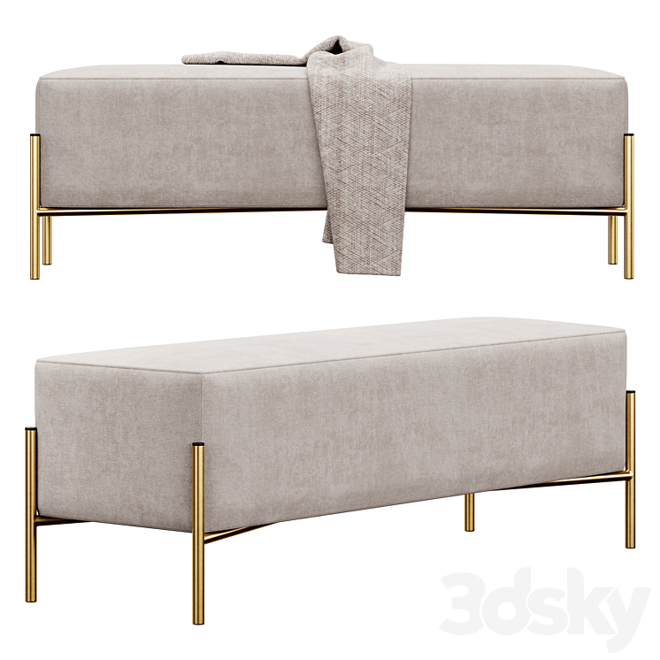 Ivor Upholstered Bench by Etta Avenue 3DS Max Model - thumbnail 2