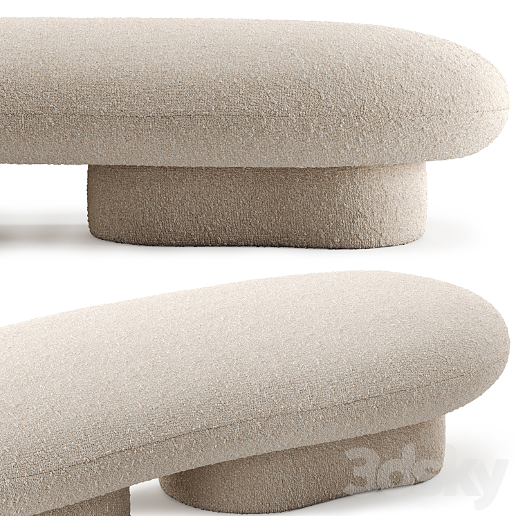 Jami Boucle Bench by Crate & Barrel 3DS Max Model - thumbnail 2