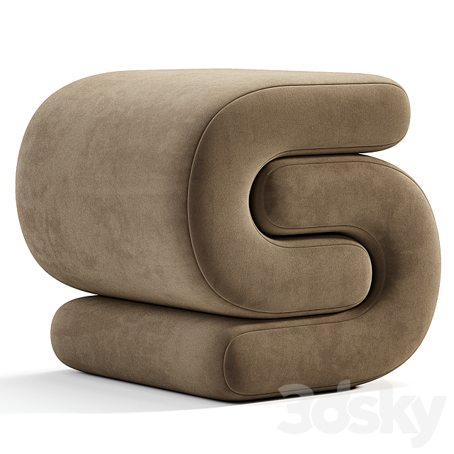 Jaszlyn Upholstered Ottoman 3ds Max - thumbnail 3