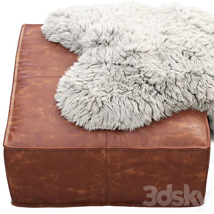 Joybird Lyle Leather Ottoman 3DS Max Model - thumbnail 2