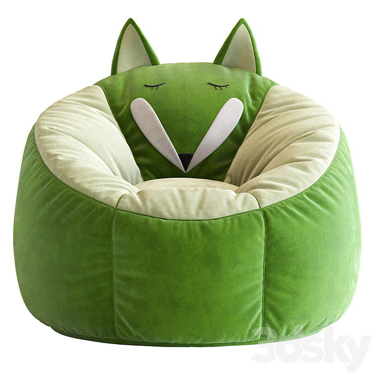 Kaikoo Kids Fox Bean Bag Chair 3DS Max Model - thumbnail 2