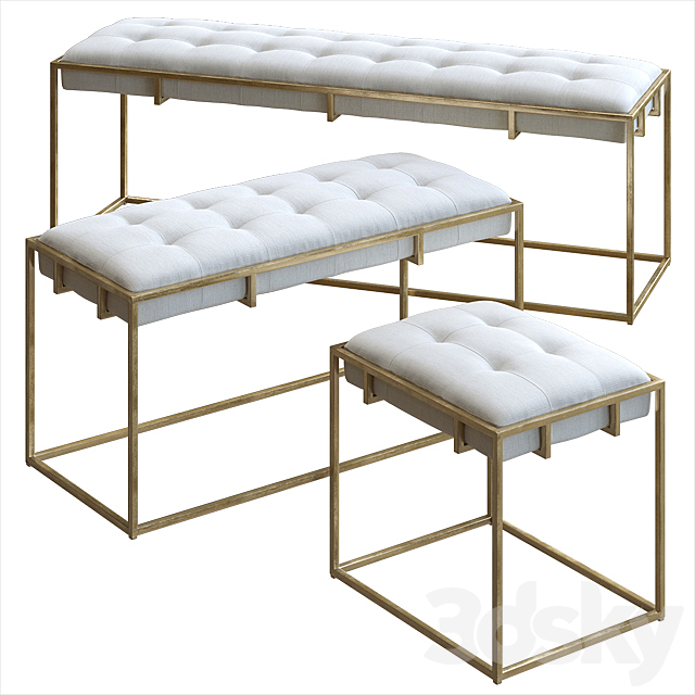 KELLEN UPHOLSTERED BENCH 3DSMax File - thumbnail 1