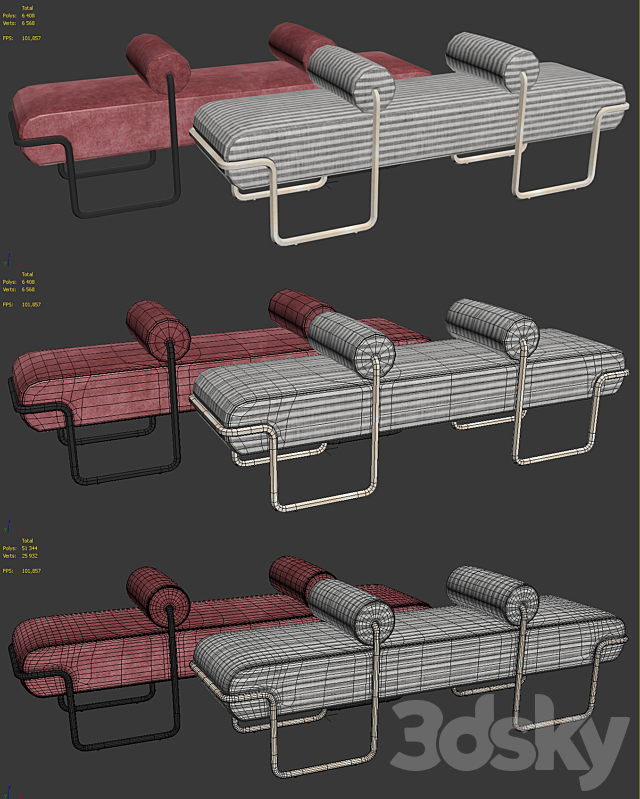 Kelly Wearstler Ardent Bench 3DSMax File - thumbnail 5