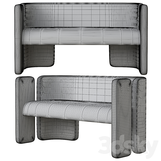 Kelly Wearstler Fairfax Settee 3DSMax File - thumbnail 3