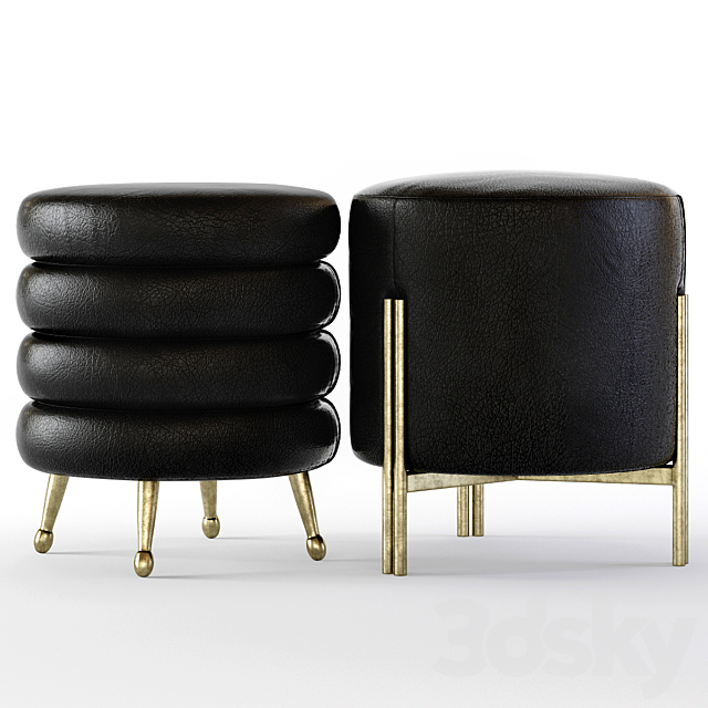 Kelly Wearstler Melange and Laurel Stools 3ds Max - thumbnail 1