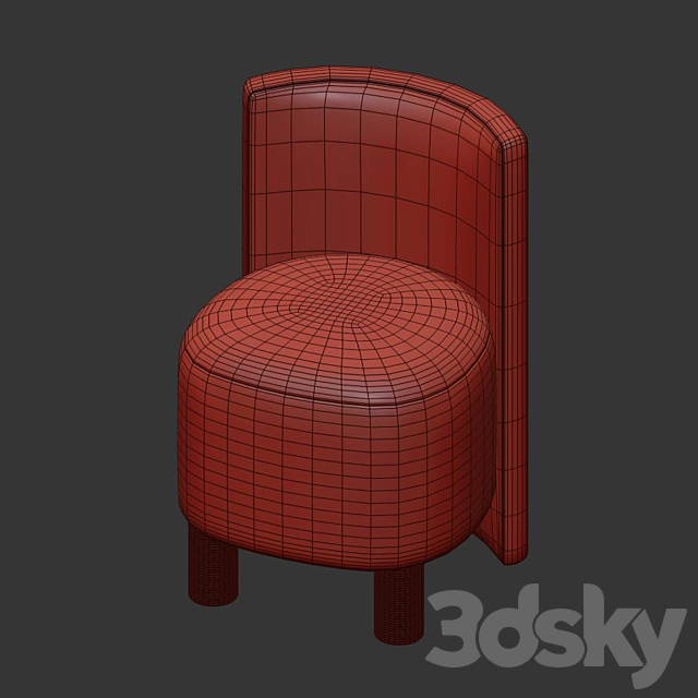 Kelly wearstler willoughby stool 3DSMax File - thumbnail 4