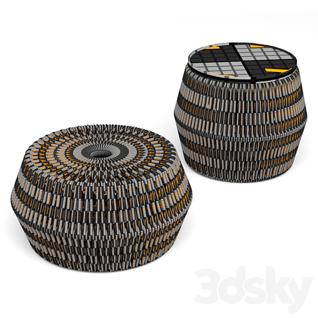 kettal pouf zigzag 3ds Max - thumbnail 2