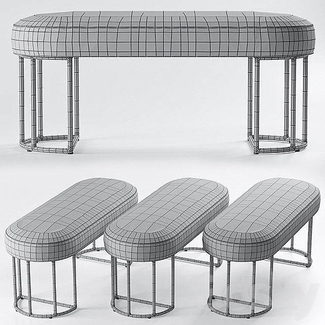 Kinsley bench 3DSMax File - thumbnail 2