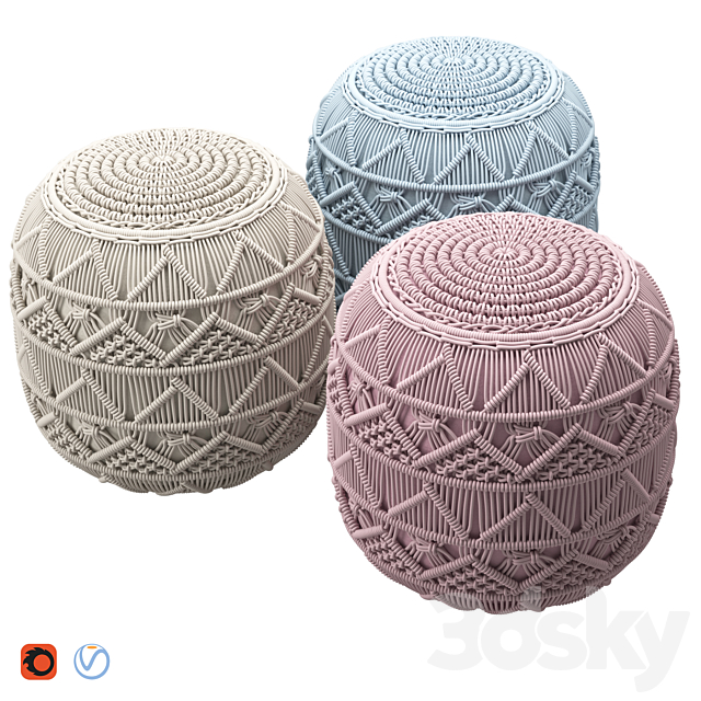 Knit Pouf 3DSMax File - thumbnail 1