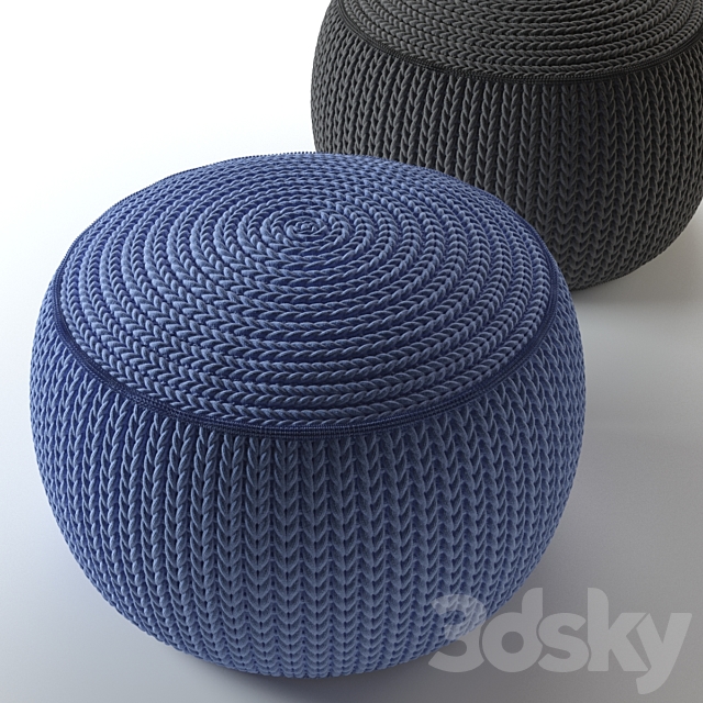 Knitted ottoman 3DSMax File - thumbnail 2