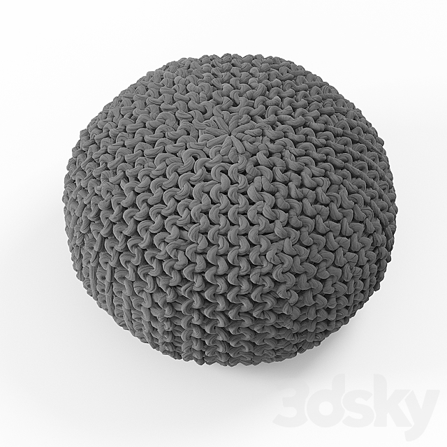 Knitted Pouf 3ds Max - thumbnail 1