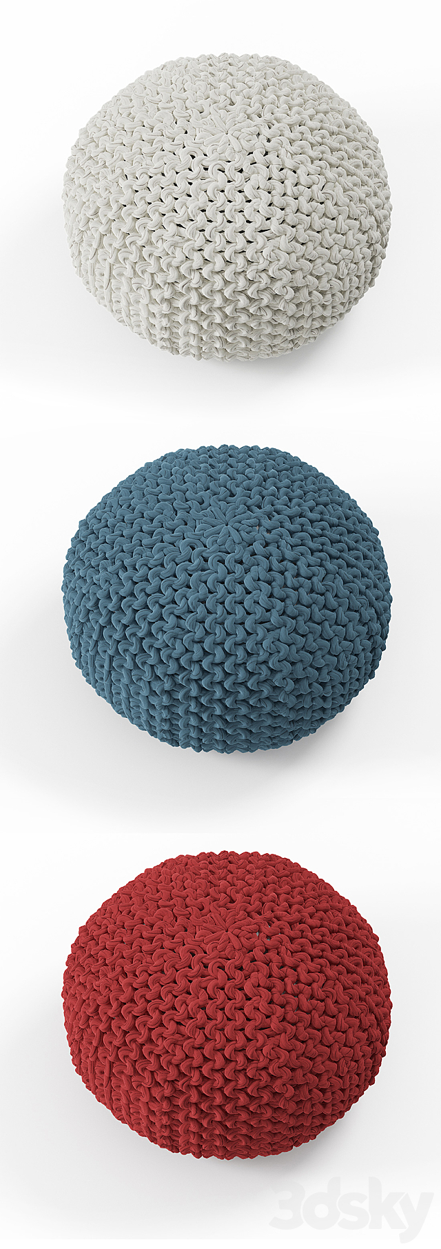 Knitted Pouf 3ds Max - thumbnail 2