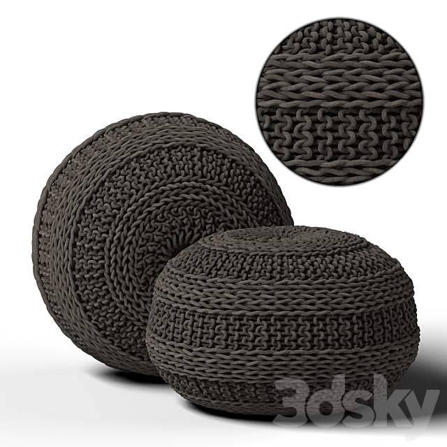 Knitted Pouf 3ds Max - thumbnail 1