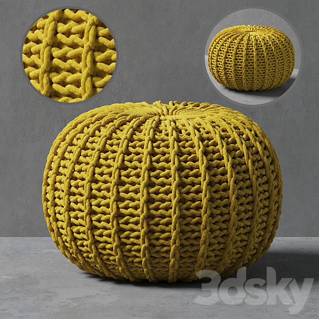 Knitted pouf 3DSMax File - thumbnail 1