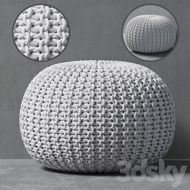 Knitted pouf 3DSMax File - thumbnail 1