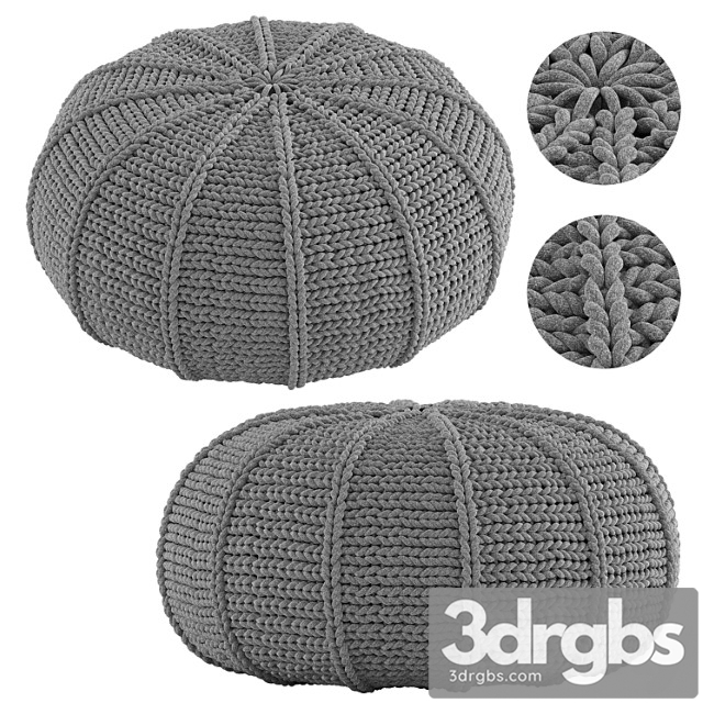 Knitted pouf zen pebble 2 3dsmax Download - thumbnail 1