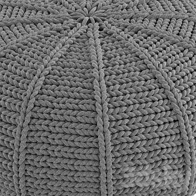 Knitted Pouf Zen Pebble 3ds Max - thumbnail 2