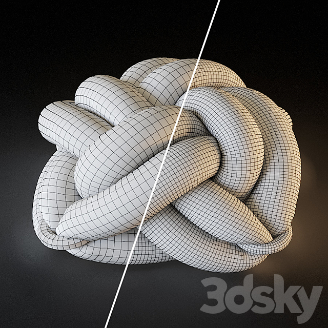 Knot floor cushion 3ds Max - thumbnail 3