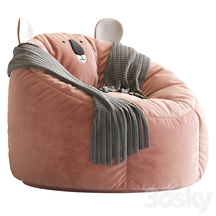 Koala Bean Bag Chair 3DS Max Model - thumbnail 2