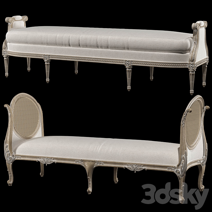 Kosovart english bench 3DS Max Model - thumbnail 2