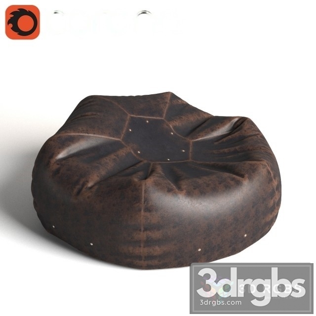 Leather Bag Pouf 3dsmax Download - thumbnail 1