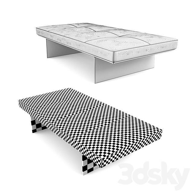 Leather bench _ Track tollgard daybed 3DSMax File - thumbnail 2