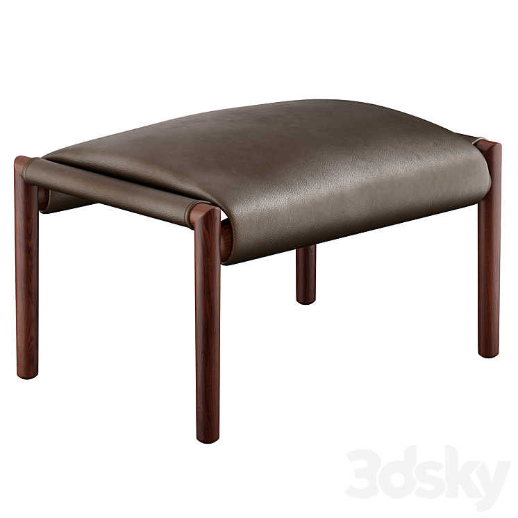 Leather footstool by Poltrona Frau 3DS Max Model - thumbnail 1