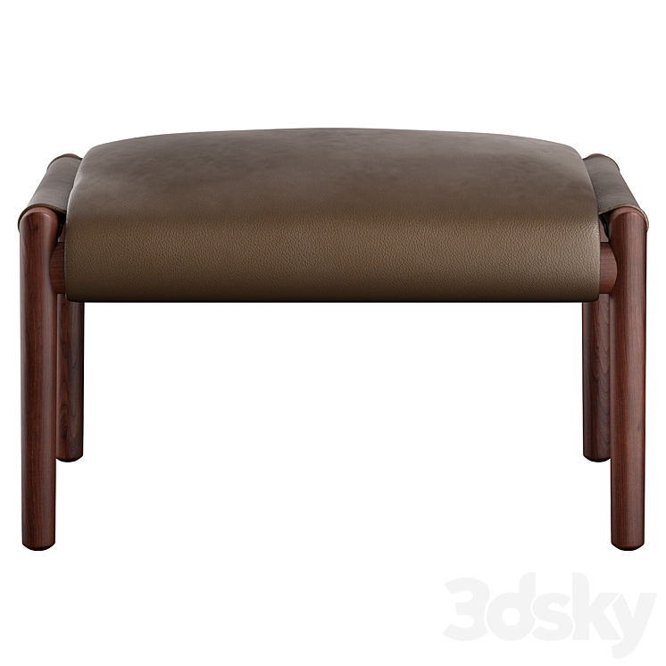 Leather footstool by Poltrona Frau 3DS Max Model - thumbnail 2