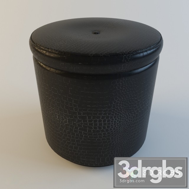 Leather Gray Pouf 3dsmax Download - thumbnail 1