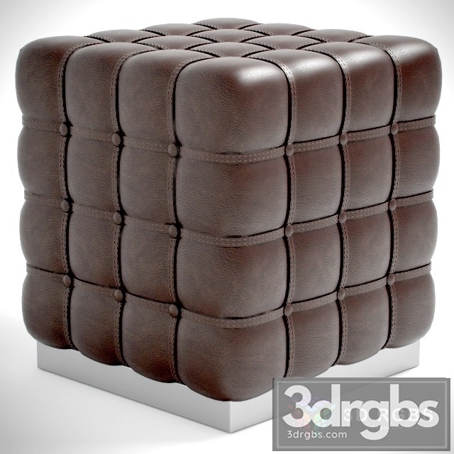 Leather Ottoman 02 3dsmax Download - thumbnail 1