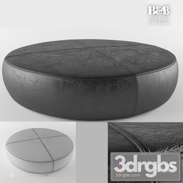 Leather Ottoman 3dsmax Download - thumbnail 1