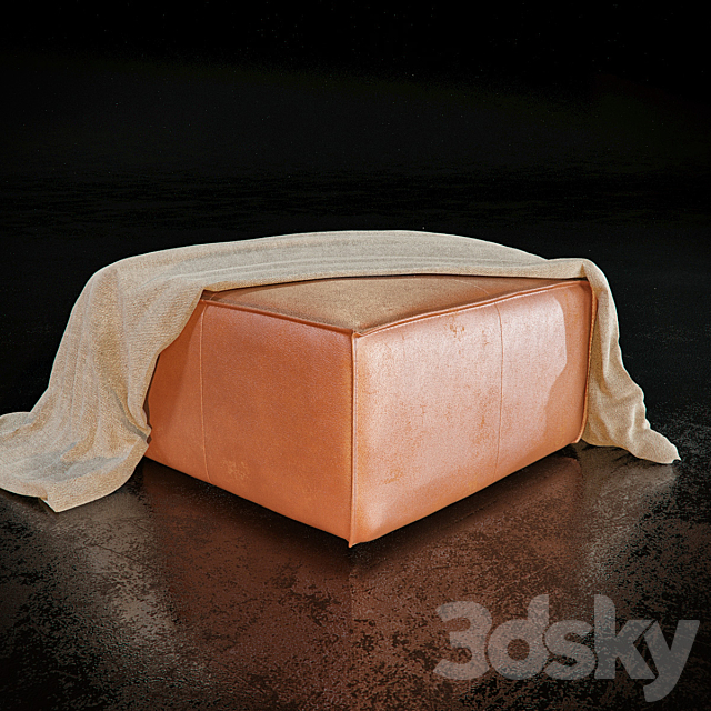 Leather Ottoman 3DSMax File - thumbnail 1