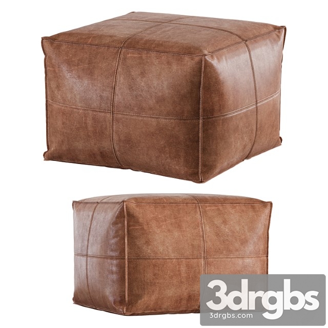 leather pouf 3dsmax Download - thumbnail 1