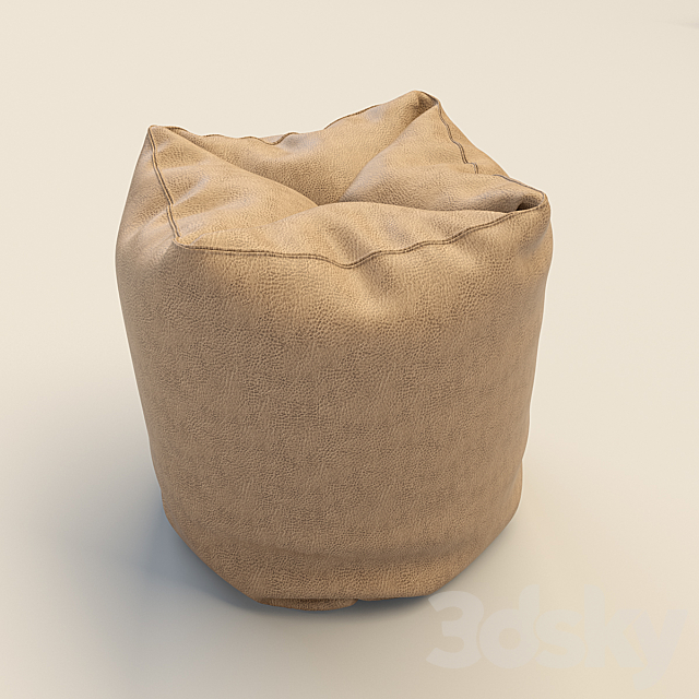 leather pouffe 3DSMax File - thumbnail 1