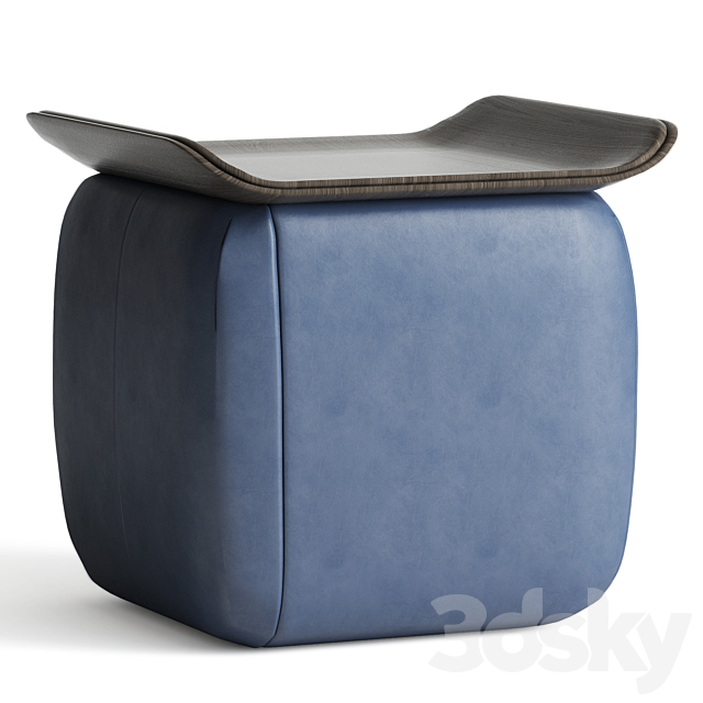 Leather stool 3DSMax File - thumbnail 1