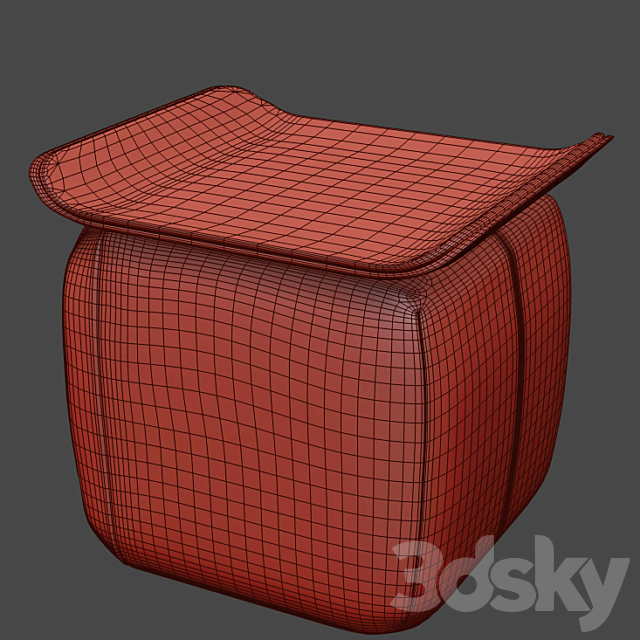 Leather stool 3DSMax File - thumbnail 3