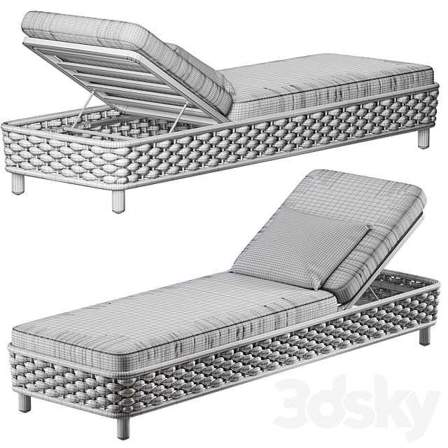 LEON Sunlounger daybed 3DS Max Model - thumbnail 4