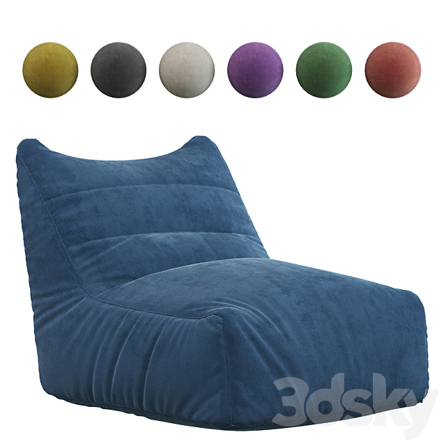 Levi bean bag chair 3ds Max - thumbnail 1