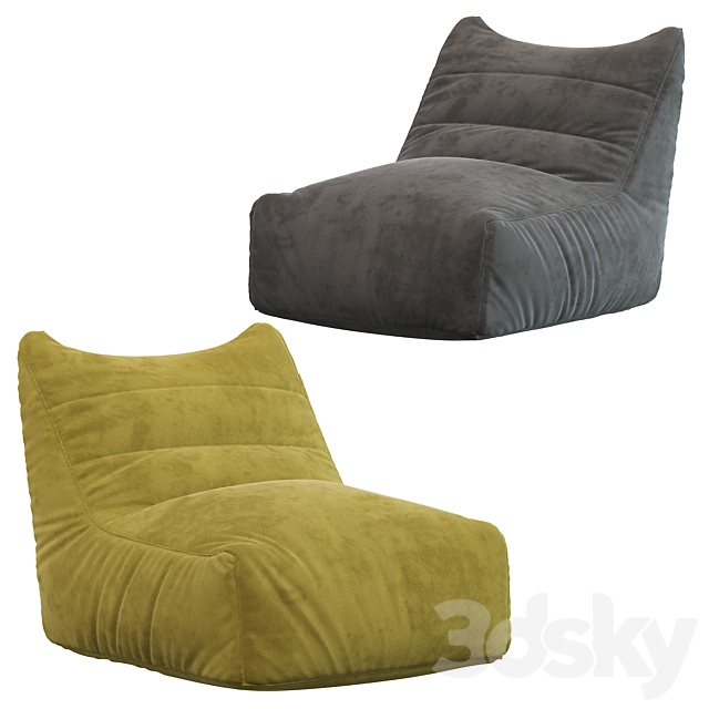 Levi bean bag chair 3ds Max - thumbnail 2