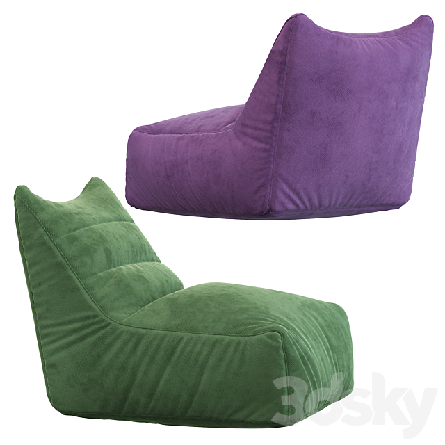 Levi bean bag chair 3ds Max - thumbnail 3