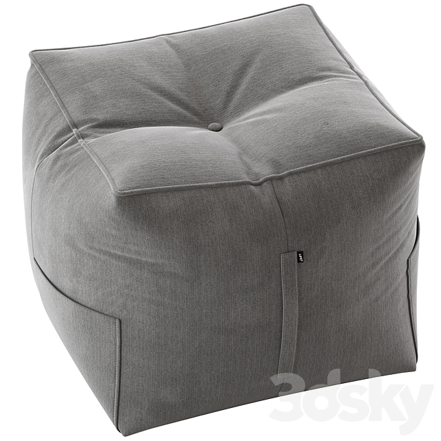 LIFE Gray Bean Bag Pouffe and Vienna Woods Bermuda Ottoman 3DSMax File - thumbnail 3