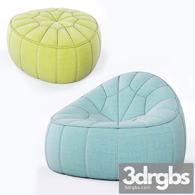 Ligne roset ottoman and footstool 2 3dsmax Download - thumbnail 1