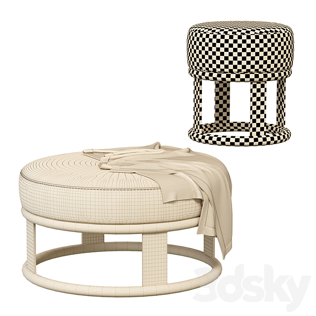 Likewise Pouf and Ottoman 3DSMax File - thumbnail 5