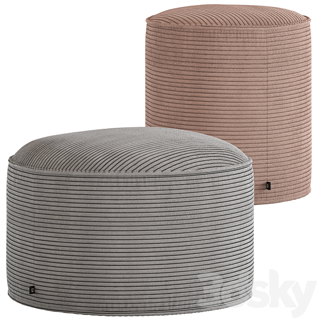 Linea Furniture Segolene Corduroy Pouffe 3ds Max - thumbnail 1