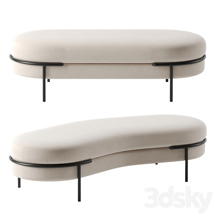 Lloyd bench by Longhi 3DS Max Model - thumbnail 1