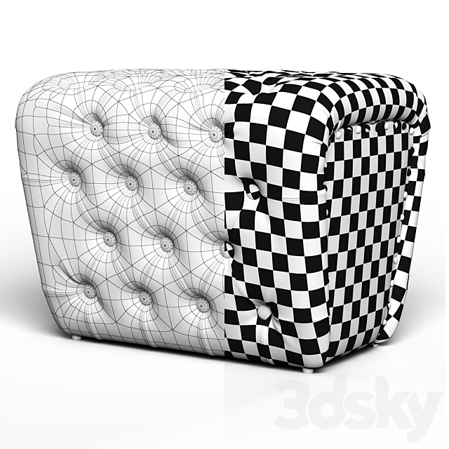 Loftdesigne pouf 3741 3ds Max - thumbnail 3