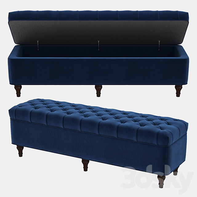 LORRAINE Tufted Storage Bench 3DSMax File - thumbnail 2