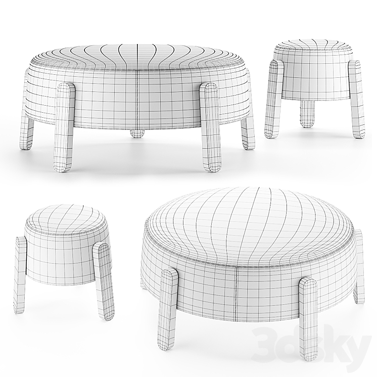 Lou Ottoman by Verellen 3DS Max Model - thumbnail 2